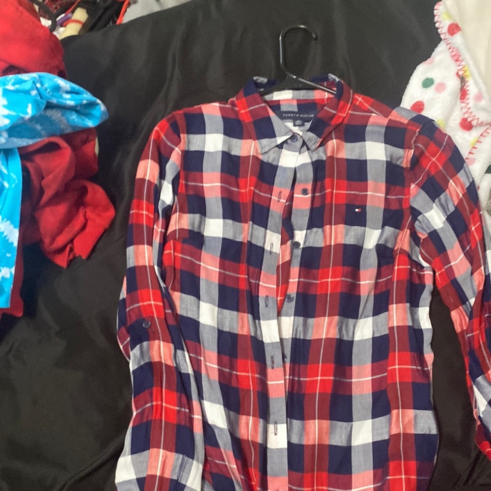 Red white blue flannel